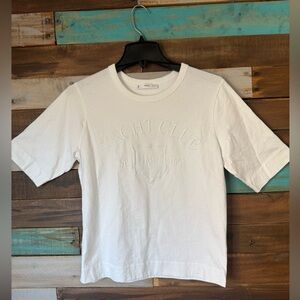 Mango MNG Embroidered Yacht Club Oversized Box Tee White Coastal Chic | Size S